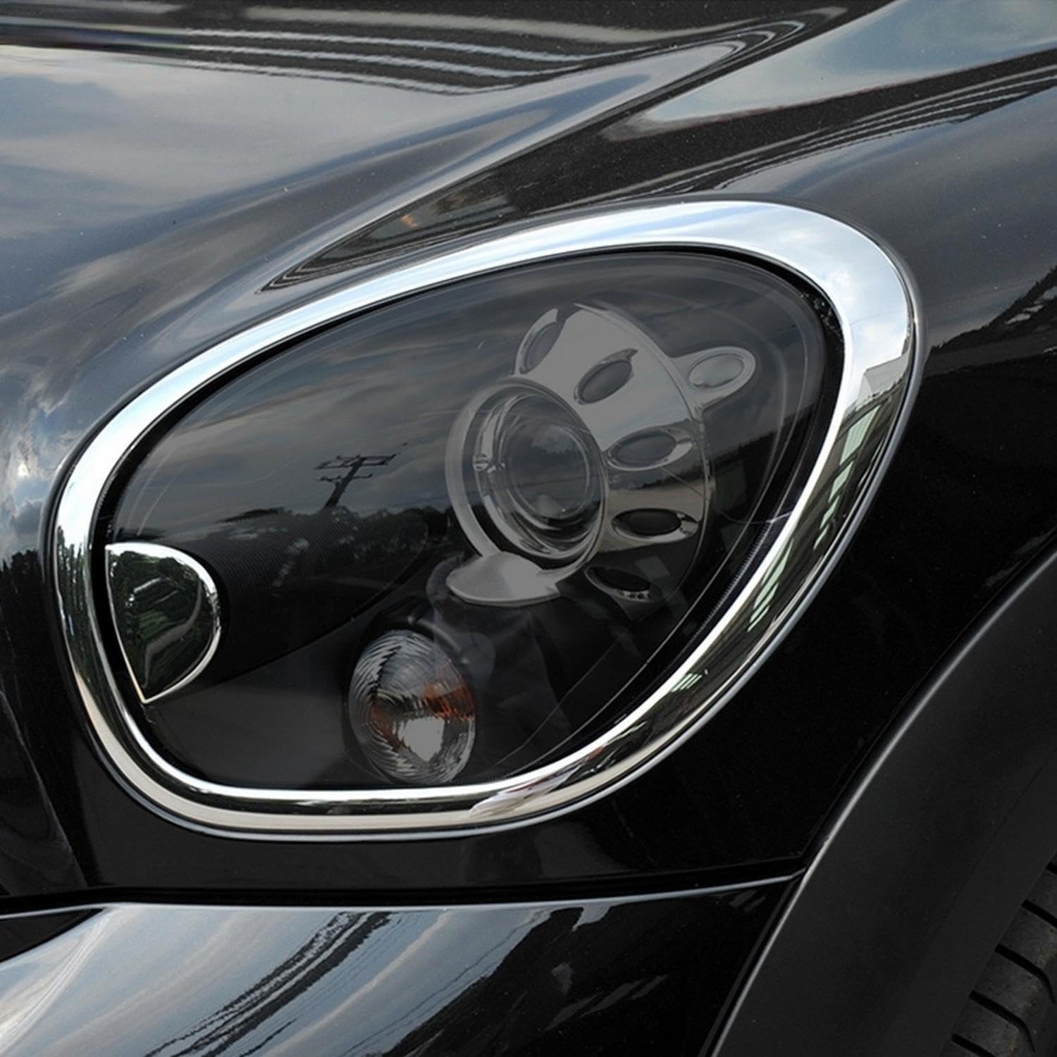 Film vinyle phare Mini Paceman R61 contre jaunissement et impacts gravillons noir