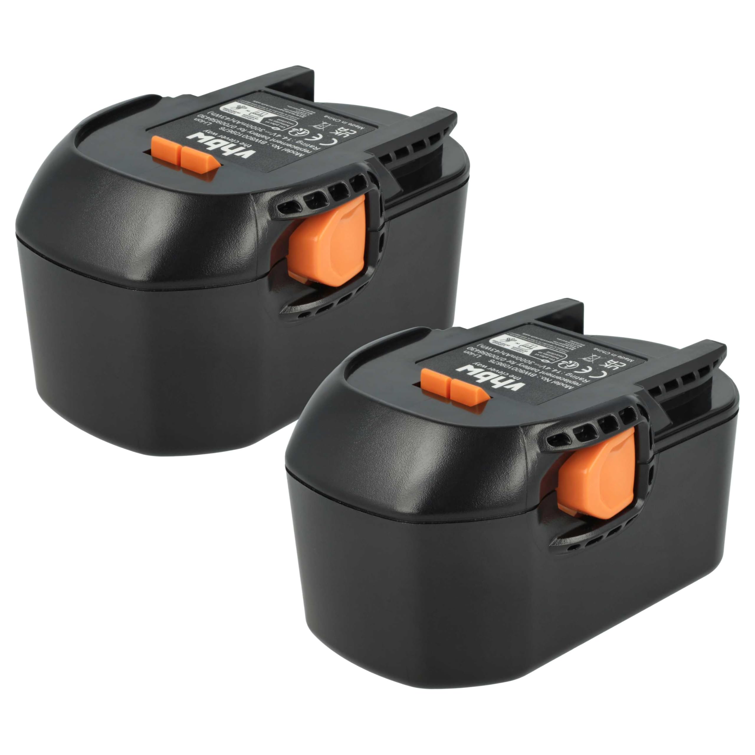 vhbw 2 x wymienny akumulator do 0700956430, 4932 352111, 4002395367641, 4935413106, 4932352657 do elektronarzędzia (3000 mAh, Li-ION, 14,4 V)