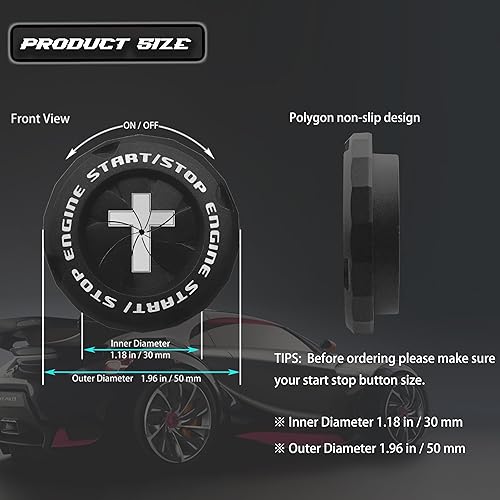 Miniatura 5 de Cubierta de botón de arranque a presión, protector para botón de arranque del motor de automóvil, accesorios geniales para decoración de interiores,