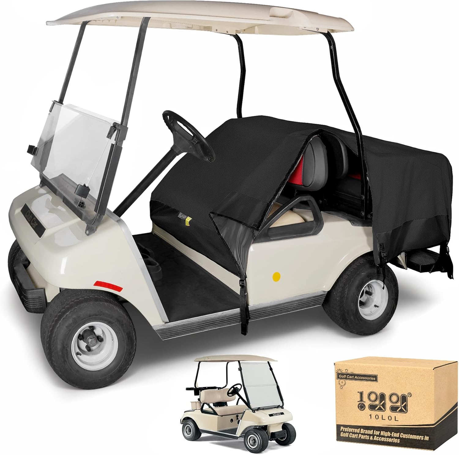 10L0L Universal Golf Cart Seat Covers 4-Passenger, Waterproof Dustproof UV Resistant, Heavy-Duty All-Weather Protection for Club Car EZGO Yamaha and Most Golf Carts