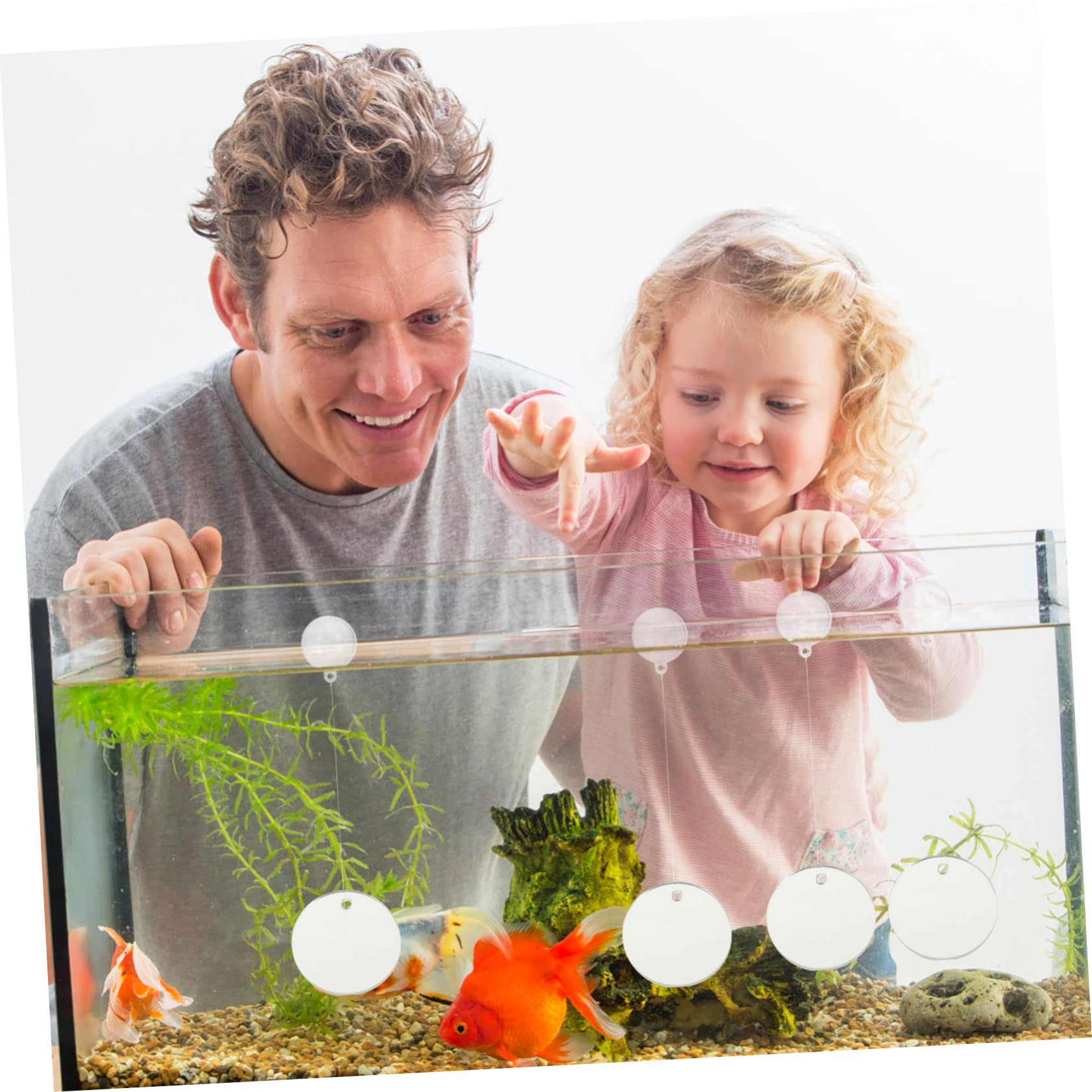 BESPORTBLE 20piezas Espejos para Acuarios De Betta Espejos Flotantes Redondos De Accesorios para Peceras Decoración para Acuarios De Agua Dulce y Salada