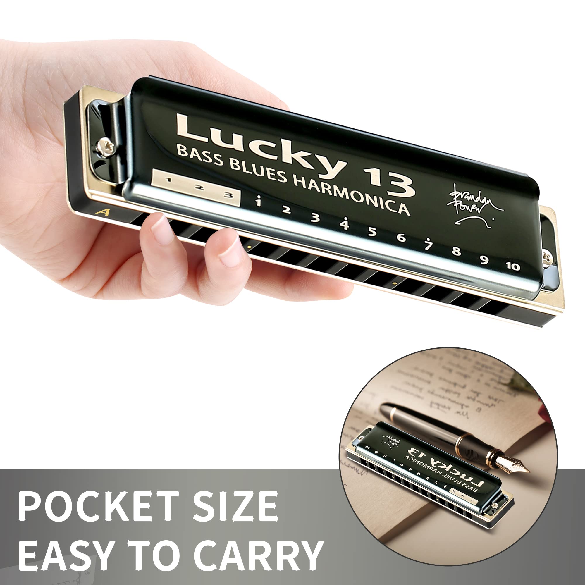 East top Lucky 13 Bass Plus Blues Armonica 13 Fori Arpa Diatonica Arpa Organo bocca Armonica professionale Richter Una chiave per adulti