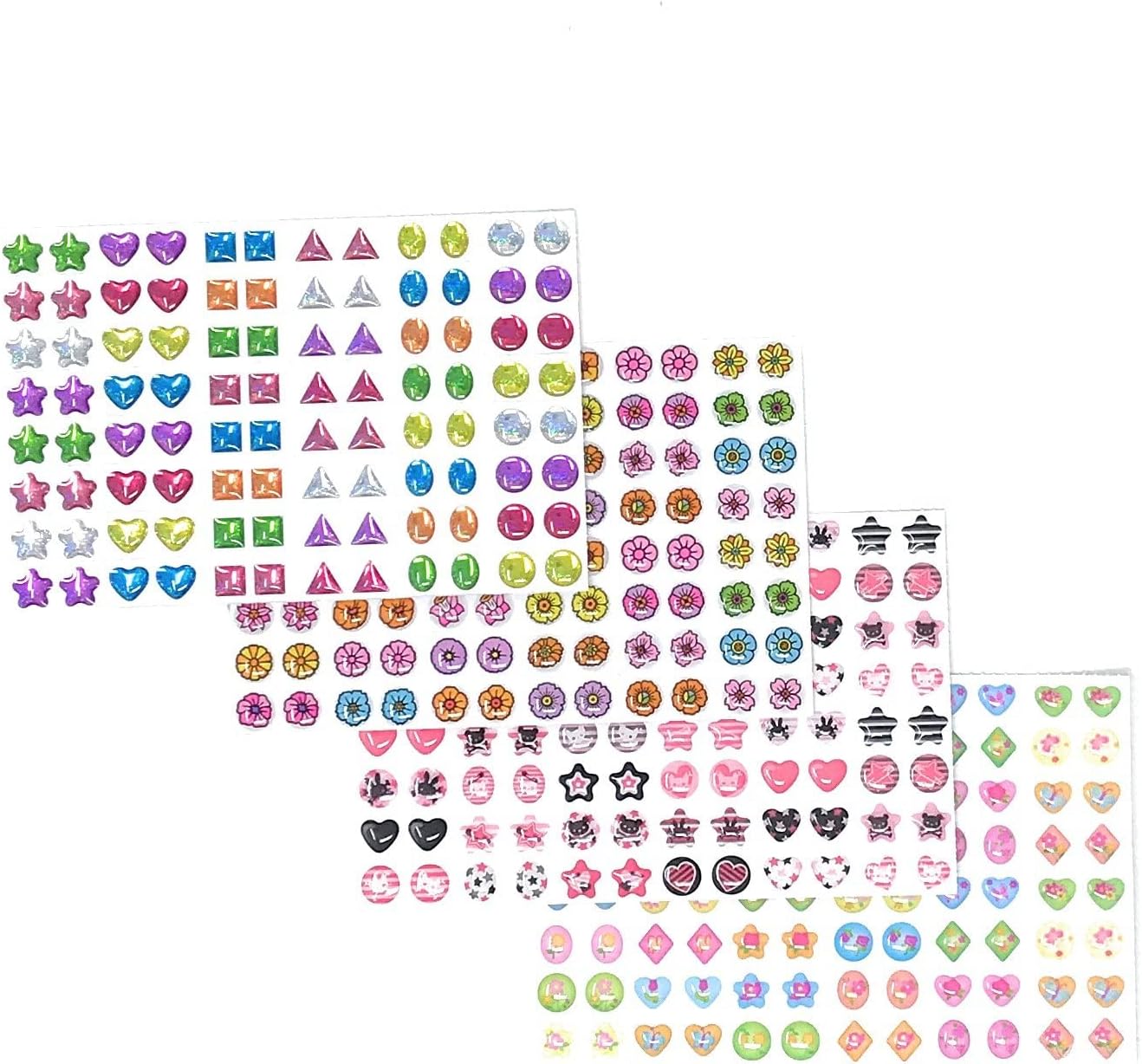 Stick-on Earrings 4-pack Bundle, 1152 Piece Sticker Earrings
