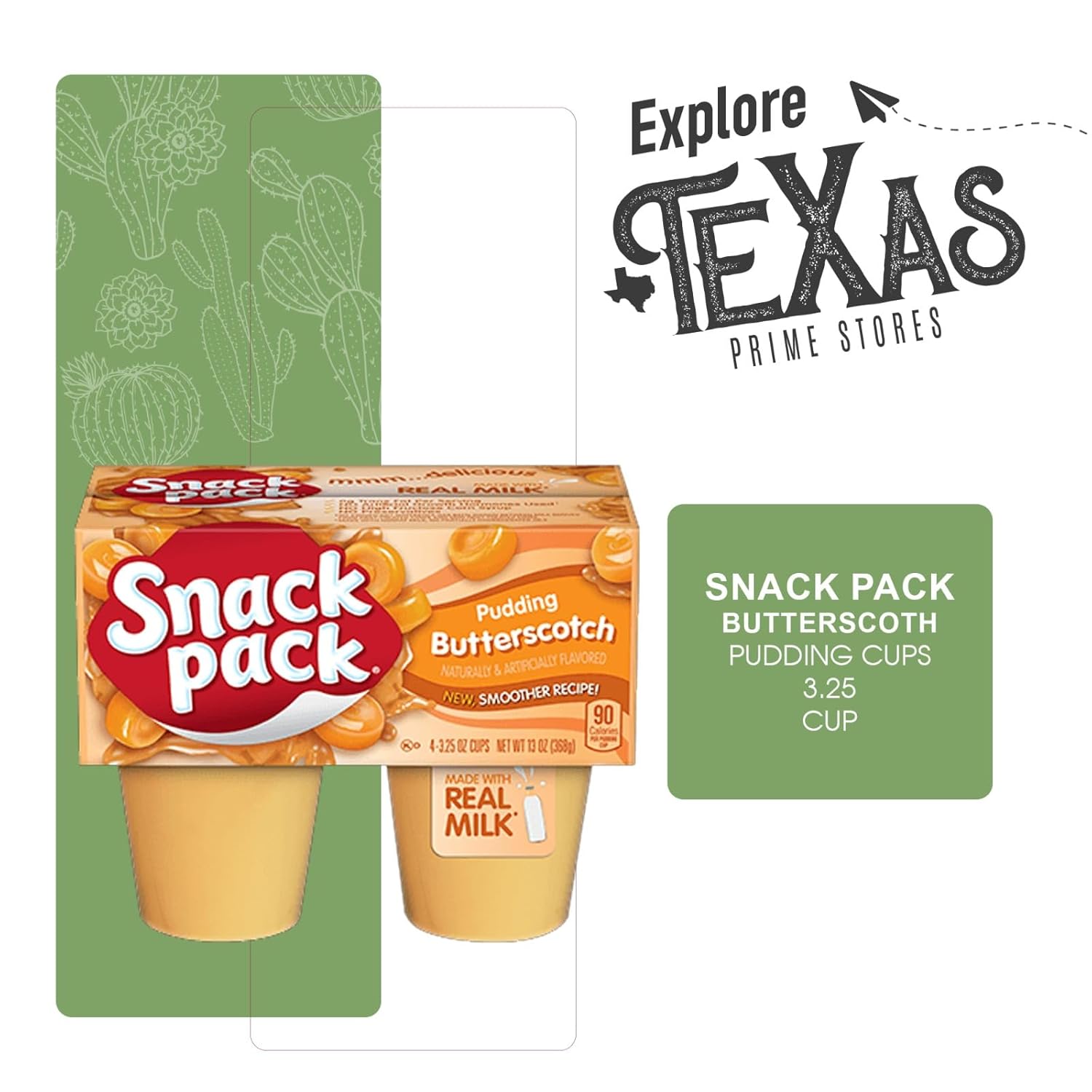 Snack Pack - Lavinia Essentials Bundle: 32- Count of Butterscotch Flavored Pudding, Gluten-free, Kosher On-The-Go 3.25 Plastic Cup + 1 Utility Prop