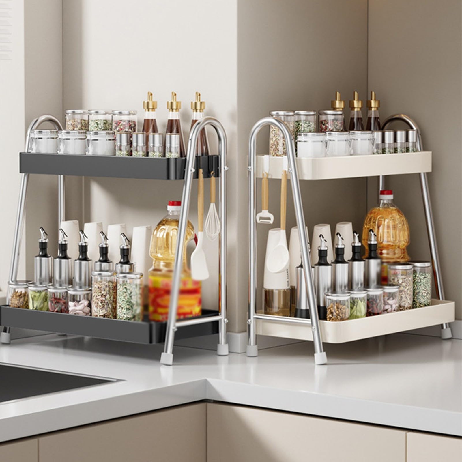 Estante De Condimentos De Cocina De Acero Inoxidable