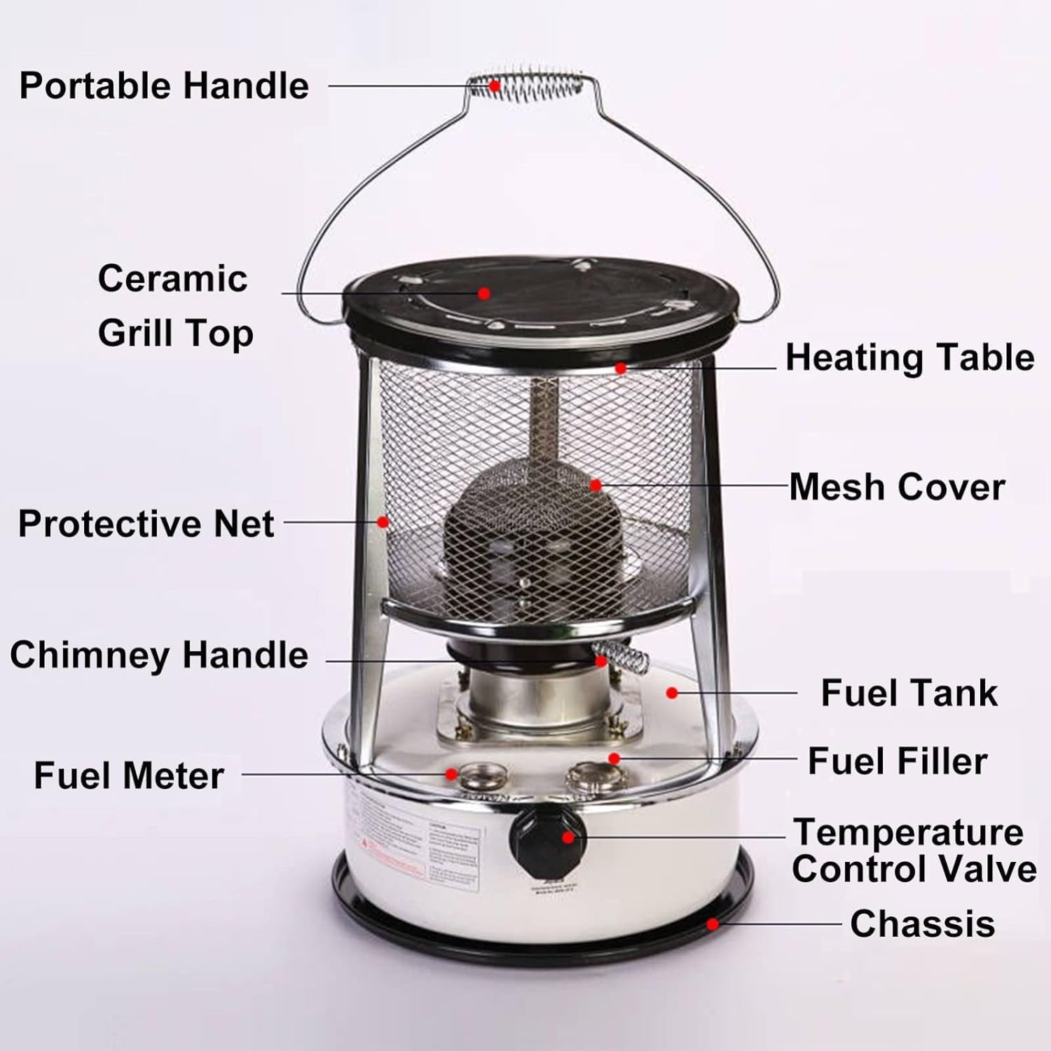 8900 BTU/H Indoor Kerosene Heater,6L Convection Kerosene Stove Heaters For Indoor Use,Portable Kerosene Heater Burner,with Stove Bag