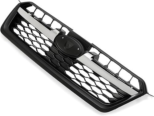 Miniatura 4 de HECASA Parrilla delantera compatible con Subaru Impreza 20112 2013 2014 91122FJ000 SU1200158 Conjunto de parrilla de parachoques negro+plateado