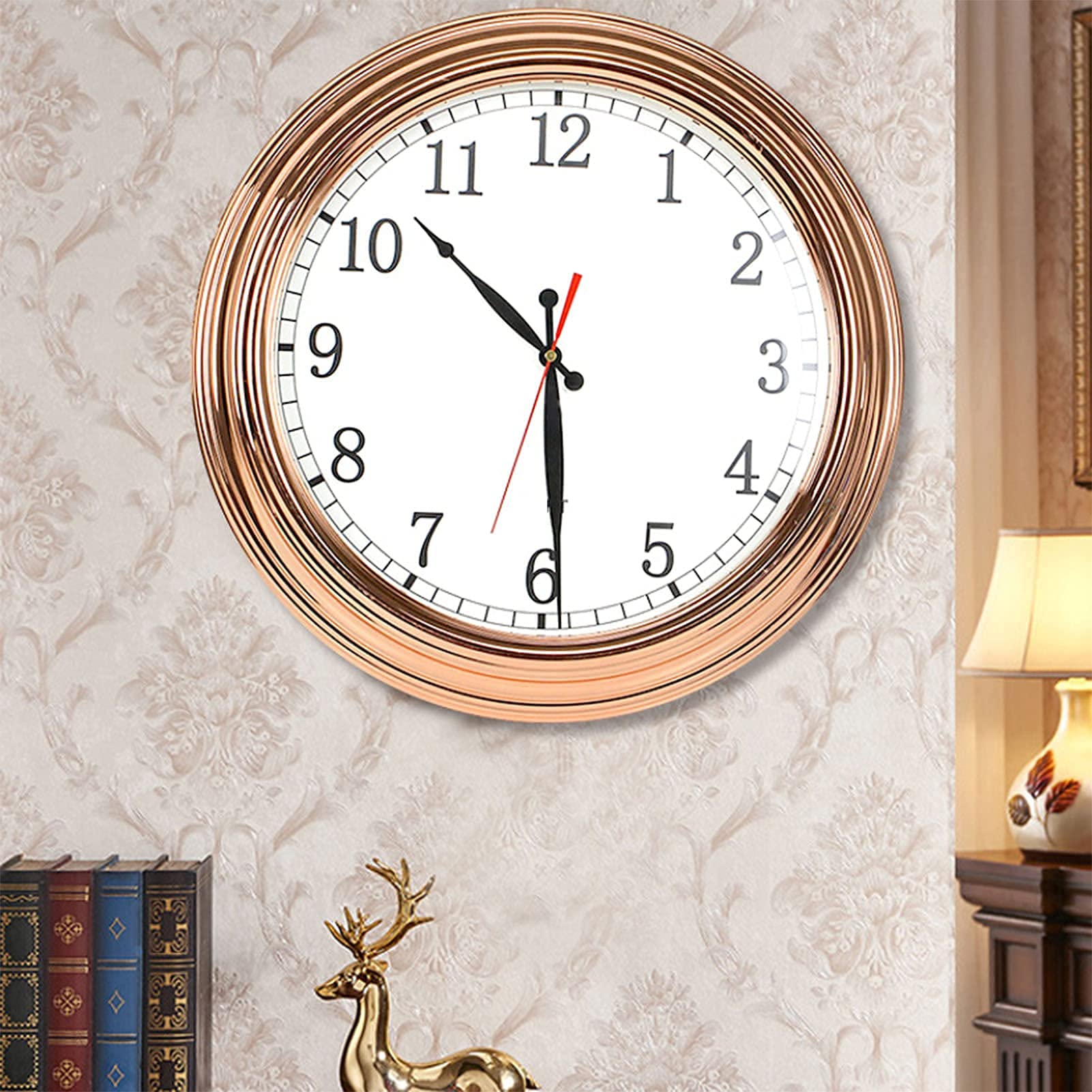 Orologio da parete metallico, 40,6 cm, orologio da parete da giardino con staffa esterna, impermeabile, per camera da letto, soggiorno, cucina, bar, ufficio, casa e cucina