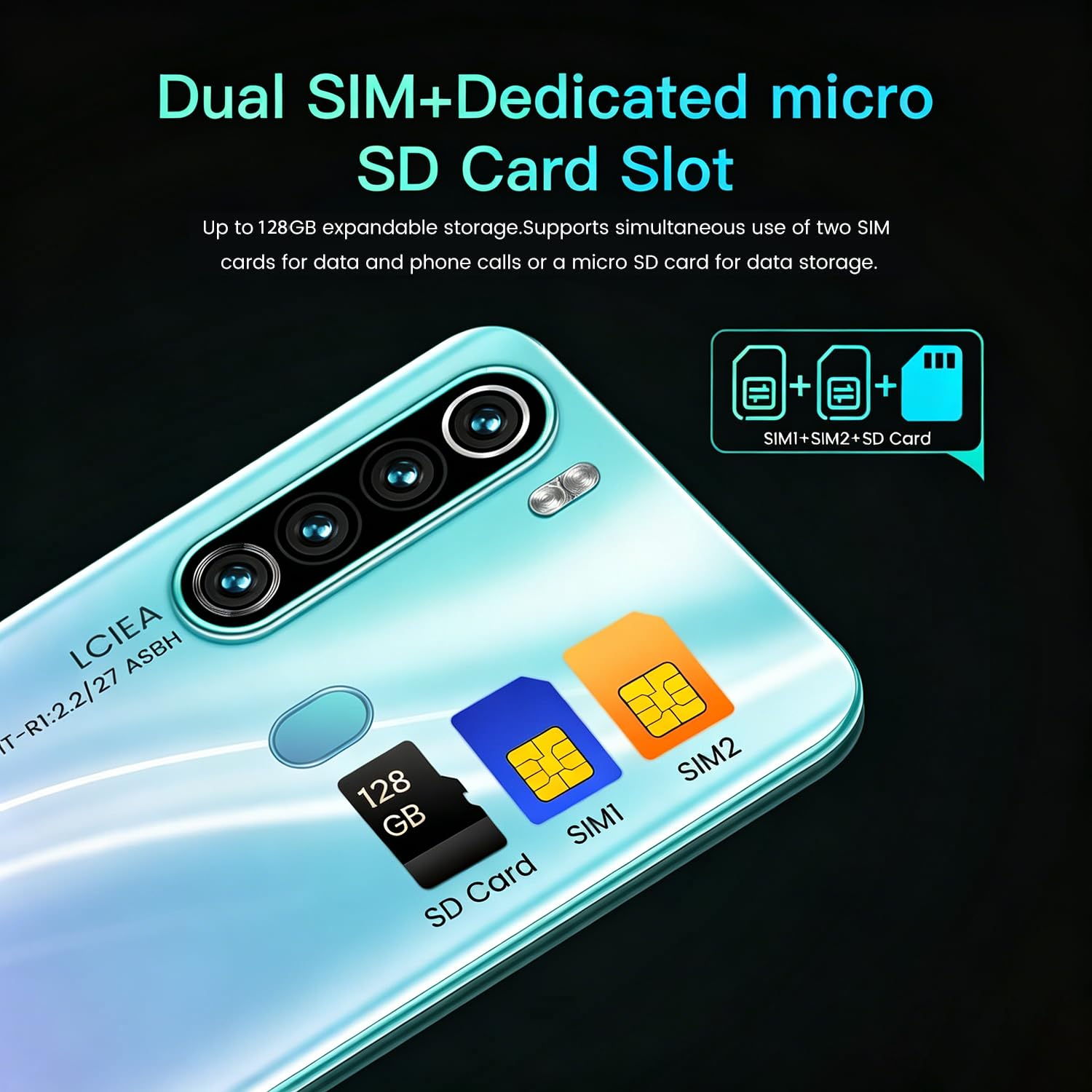 M80Pro Smartphone, écran 5.0”, Android OS, Téléphone Portable à Double SIM, 16 Go ROM, Double Caméra, Bluetooth, GPS, Wi-FI (M80Pro-Purple)