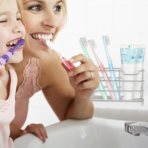 Miniatura 6 de VOCOSTE Soporte para cepillo de dientes de acero inoxidable 304 con 6 ranuras, soporte para pasta de dientes, organizador de accesorios de cocina de