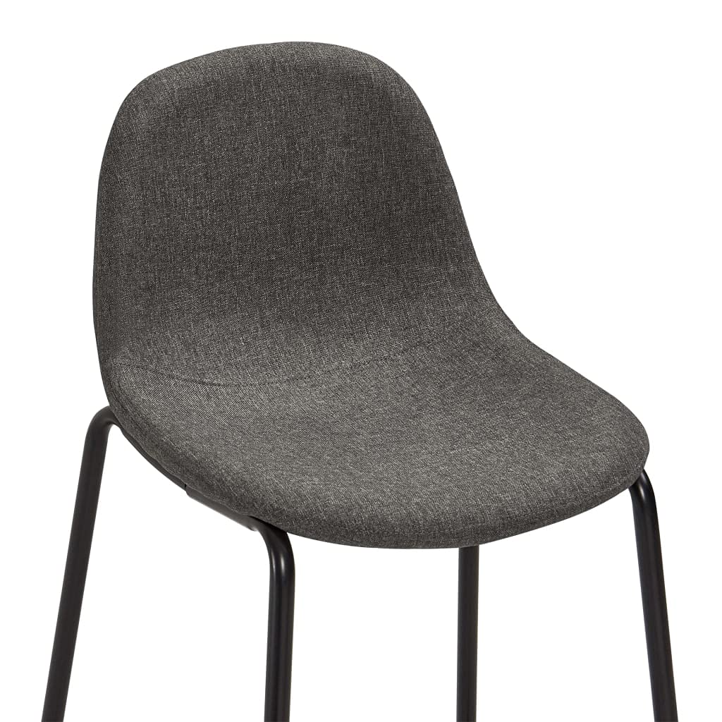 Lot de 6 tabourets de bar avec revêtement en tissu gris foncé avec repose-pieds et dossier, cadre en métal revêtu par pulvérisation, 51 x 49 x 99 cm, tabouret de cuisine et tabouret de