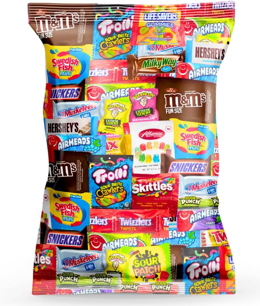 Bulk Variety Pack of Fun Size Chocolate & Candy - Individually Wrapped Mix for Parties, Gift Bags, and Everyday Treats (2 LB)