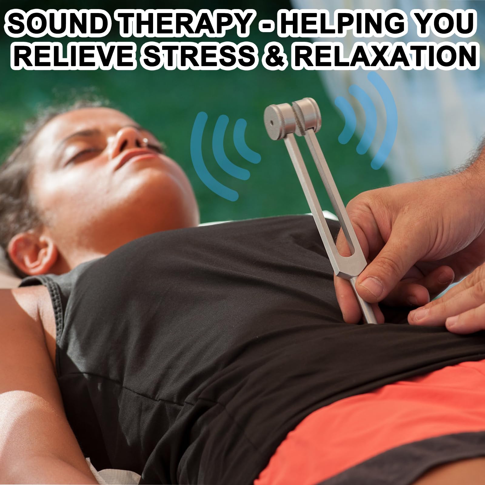 Tuning Forks for Healing Set, (128HZ, 256HZ, 512HZ) Sound Healing Instrument,Wooden Resonator Megaphone Frequency Healing Devices with Case, Use for Sound Therapy Yoga Meditation Metaphysical & Gifts