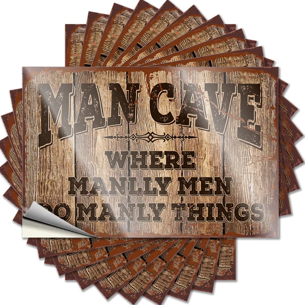 Stickers for Your Car Where Manlly Men Do Manly Things Funny Sticker 10 Pcs Funny Car Decals Car Stickers(8X12CM)