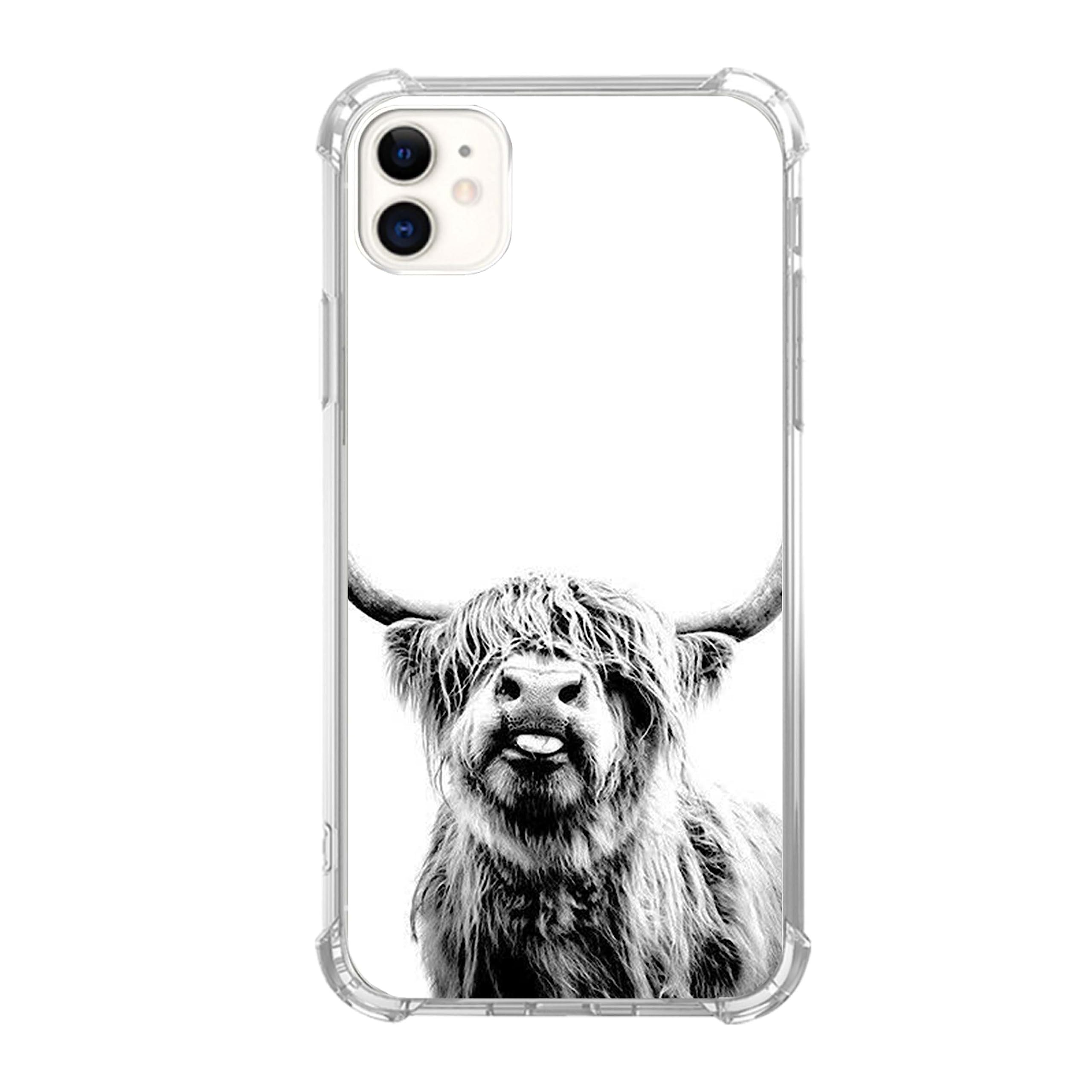 Coque IPhone Personnalisée Highland Cow - Vache écossaise - Personnalisable Texte