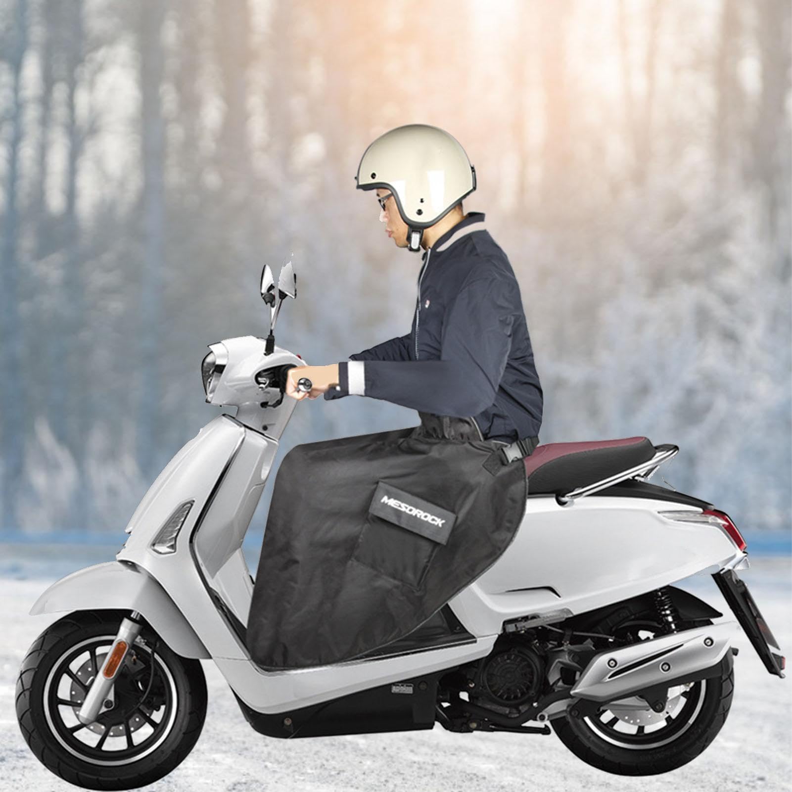 Cubre Piernas Para Scooter Y Moto – Manta Térmica Impermeable Con Placa De Gravedad (Tela Oxford, Negro, Ajustable)