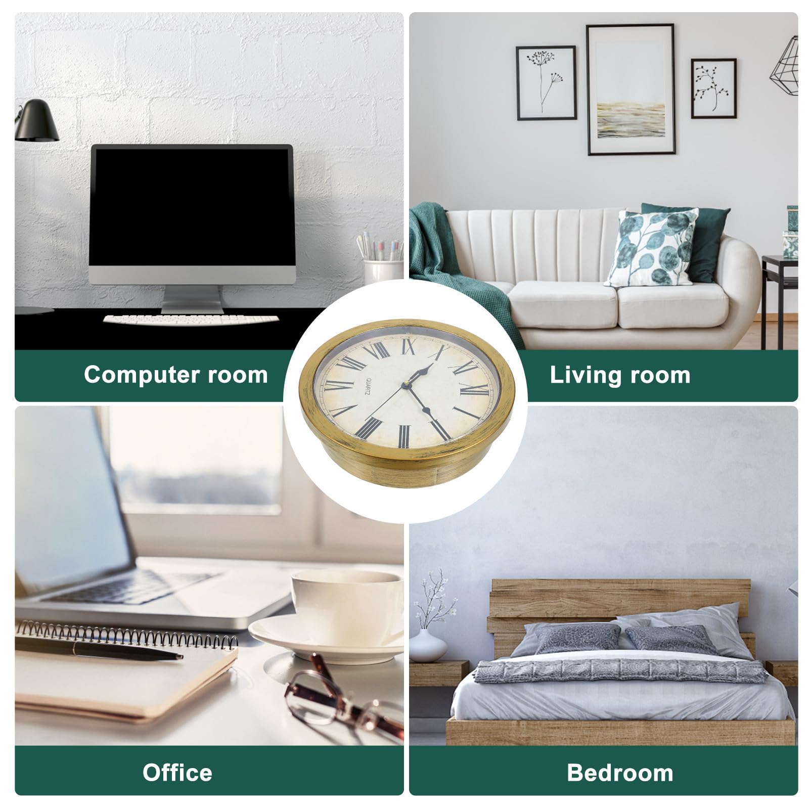 Reloj de Pared con Compartimento Secreto para Almacenamiento Seguro, Diseño Vintage y Moderno Adecuado para Ambiente Industrial y Salón