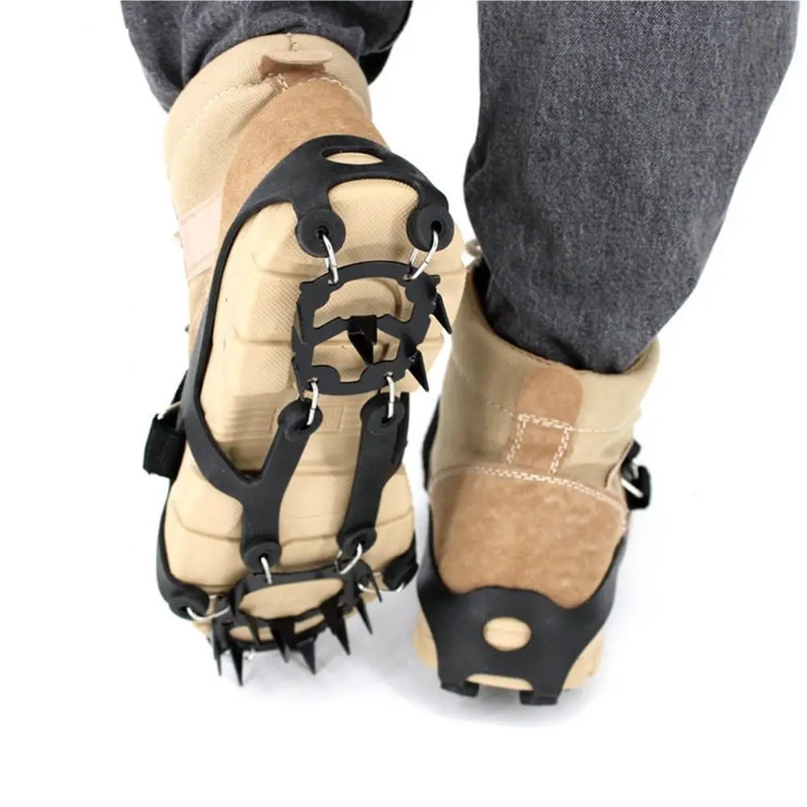 Anti-Rutsch-Spikes 18-Zähne-Überschuhe, Praktische Schuhüberzüge, Spikes, Steigeisen, rutschfest, Kletterschutz