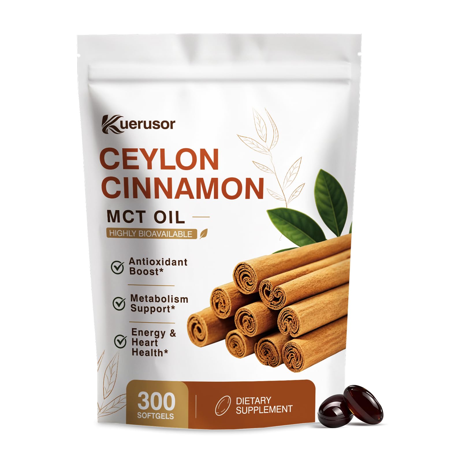 Ceylon Cinnamon Softgels with MCT Oil, Highly Bioavailable Extract