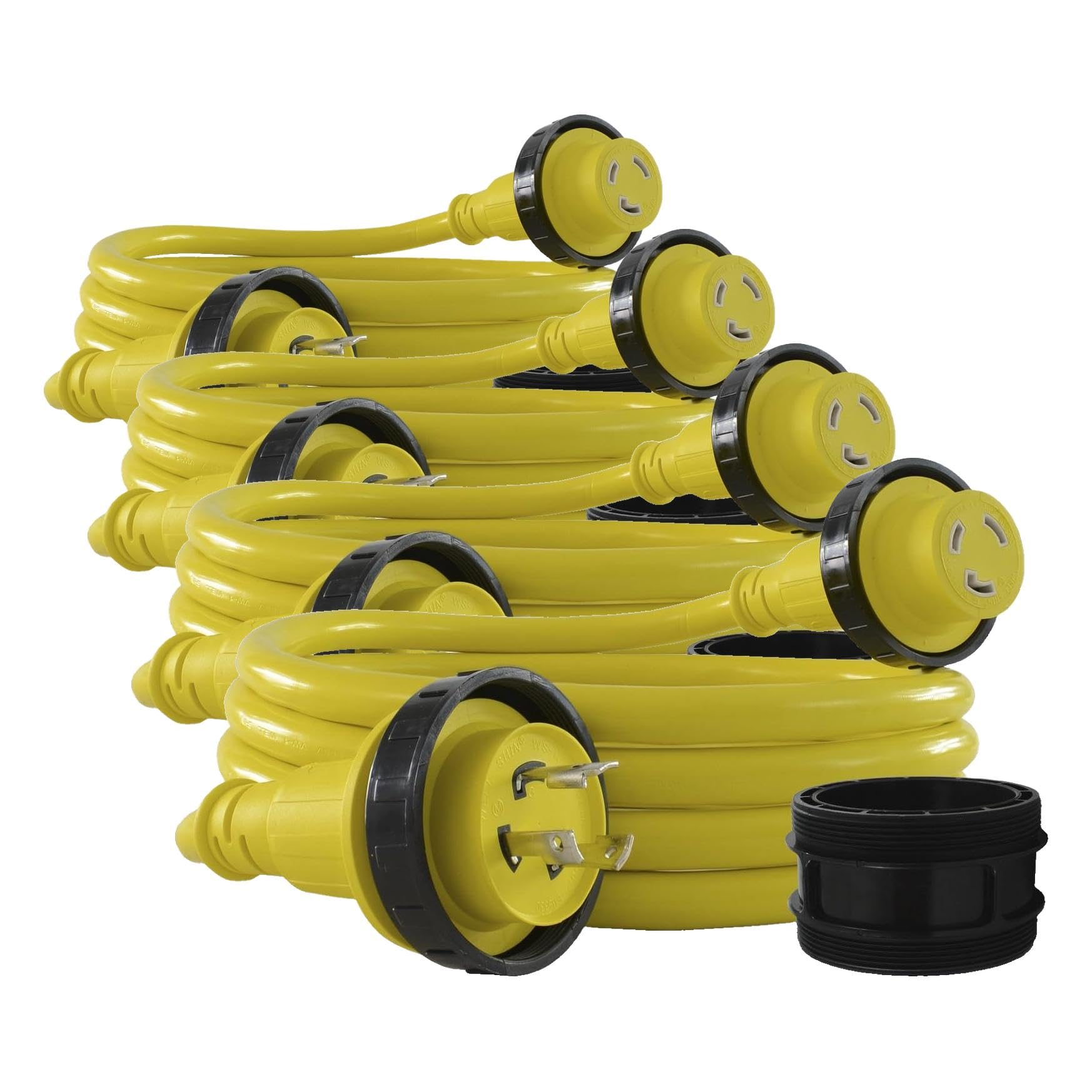 Conntek 17105-025RE Marine Shore Power 30 Amp Cordset with Light Indicator (Yellow, 25-Feet) (Pack of 4)