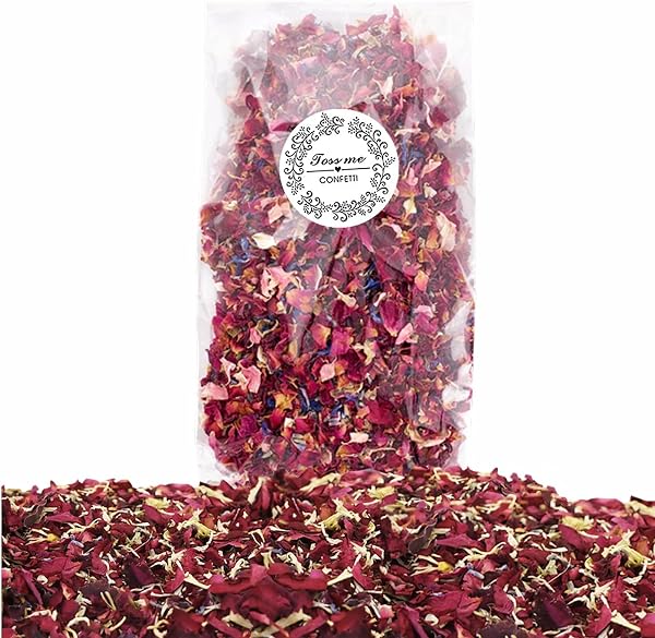 1 Litre Confettis de Pétales de Mariage, Naturels Jetant de Fleurs Séchées de Rose, Décoration de Mariage - 1