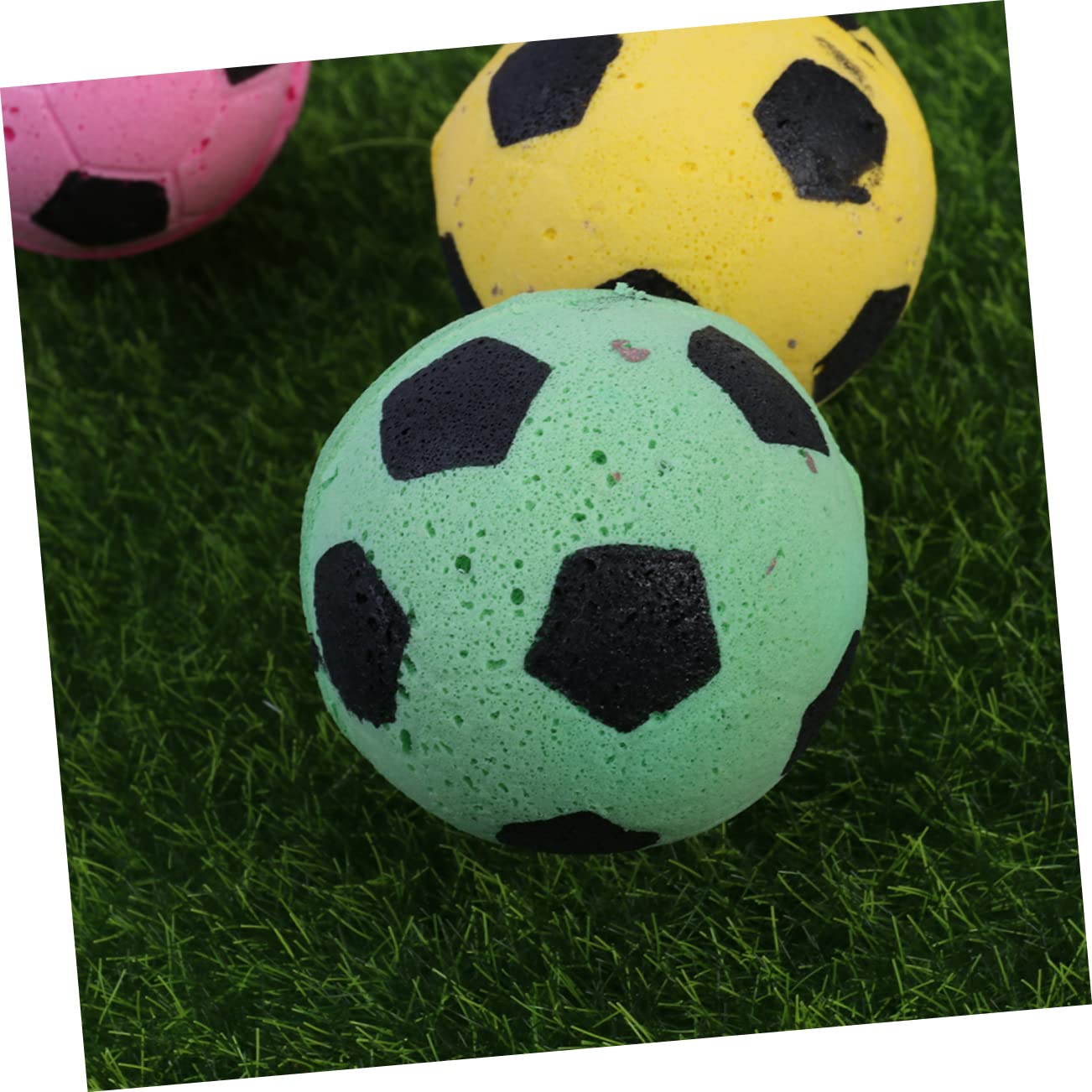 FRCOLOR 3 Sets Katzenspielzeug Aus Eva-Material Für Kätzchen Hüpffußballspielzeug Lustiges Kätzchen-Design Haustierspielzeug Zur Kratzprävention 12 Stück * 3