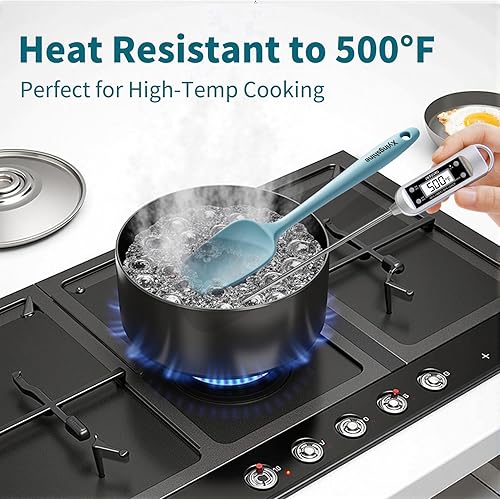 Miniatura 5 de es Juego de espátulas de silicona, espátula de goma de grado alimenticio, mango fuerte mejorado con agarre ergonómico, resistente al calor hasta 600