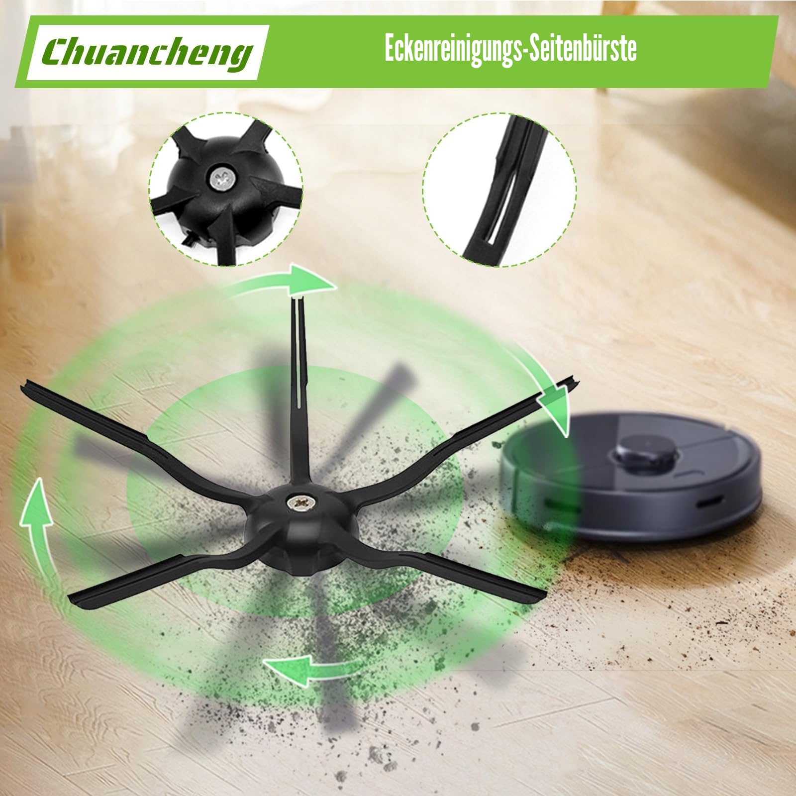 20-teiliges Ersatzteil-Zubehörset für Roborock S5 Max, S6, S6 Pure, S6 MaxV & für Xiaomi Staubsauger mit Hauptbürste, Seitenbürste, HEPA-Filter, Wischtücher waschbar & wiederverwendbar