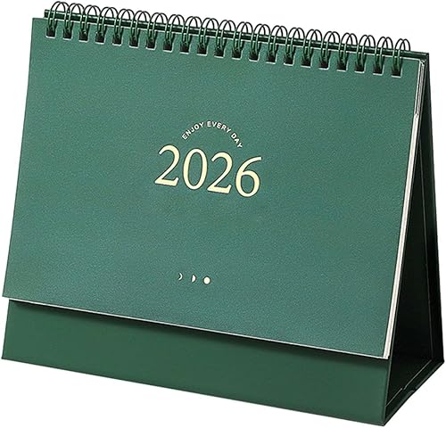 2026 Desk Calendar Twin-Coil Binding 16 Month Paper Calendar From Sep 2025 To Dec 2026 Office Tabletop Calendars Planner Retro Office Planner