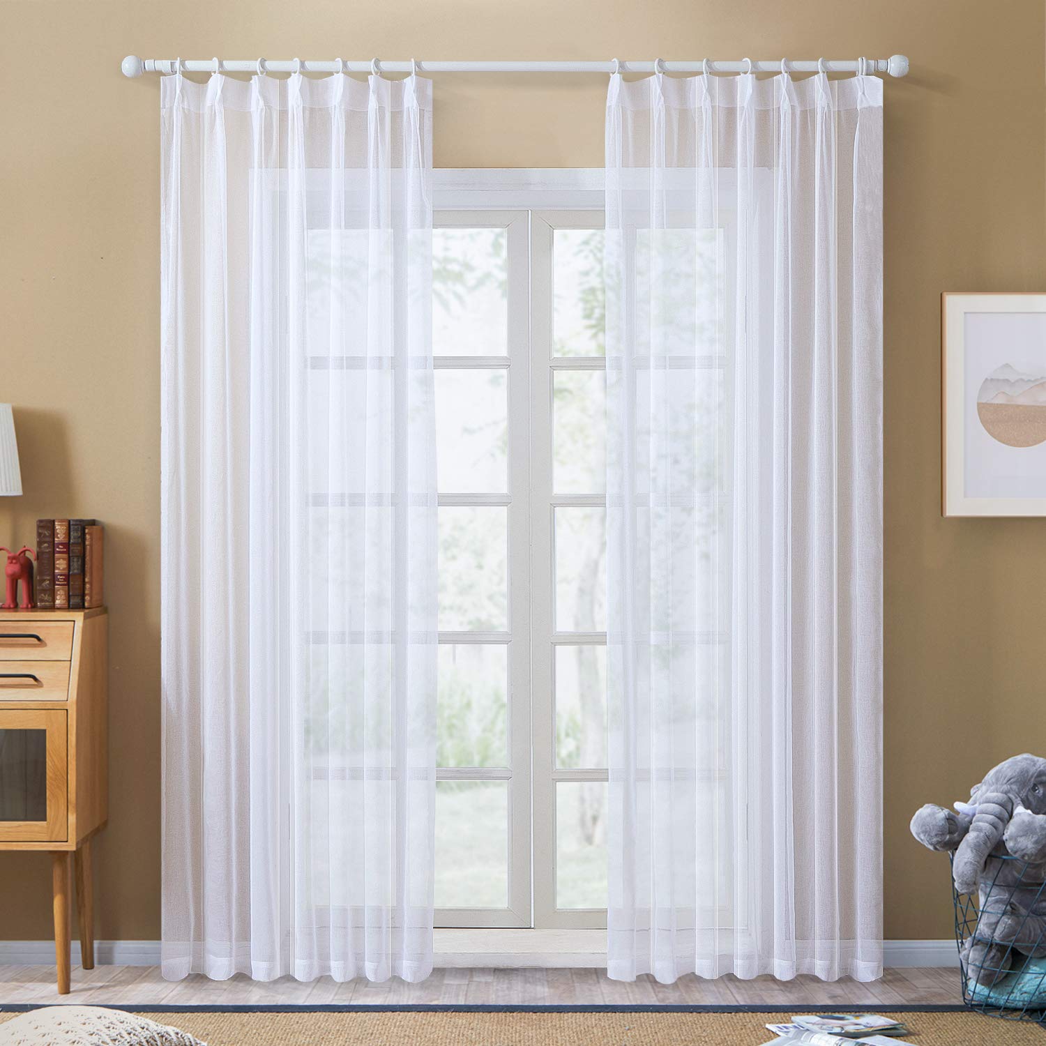 unico レースカーテン 幅200台×丈170台 遮熱/遮像/UV73% 白