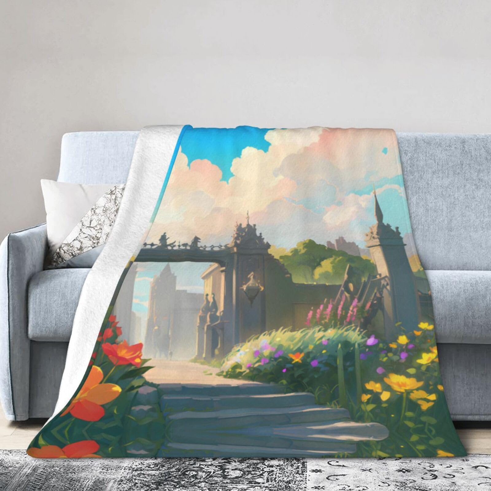 Outside The Castle Gate 60"x50" Fleece Blanket, Full Size, Super Soft, Suitable for Bed, Sofa, Camping, All Seasons