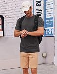 COOFANDY T Chemise manches courtes en coton mélange T-Shirt Col d'équipage Casual Summer Basic Tee Chemises pour homme