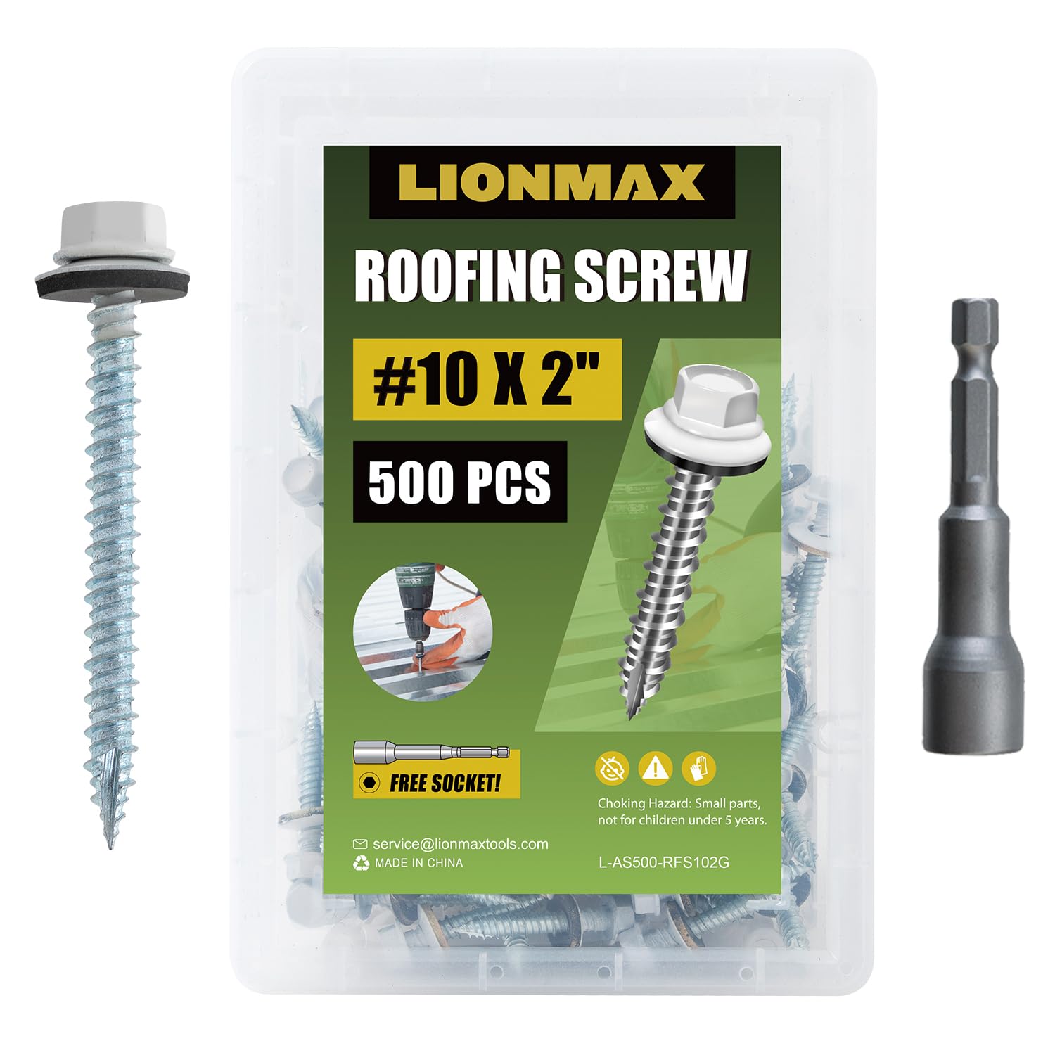LIONMAX Metal Roofing Screws - Rustproof & Durable -11 LIONMAX Metal Roofing Screws - Rustproof & Durable -11