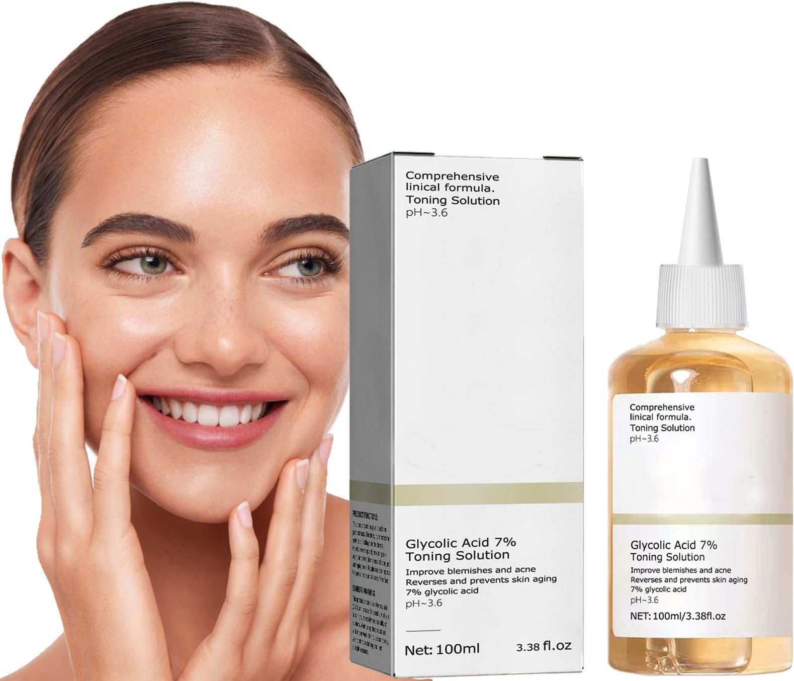 Glycolic Acid 7% Toning Solution,Hydrating Toner for Face,Toner for Acne Prone Skin,Glycolic Acid Skin Toner,Smoothing Face Toner for Dry Skin,Reduce Redness,Facial Moisturizer-Repair Damage Skin