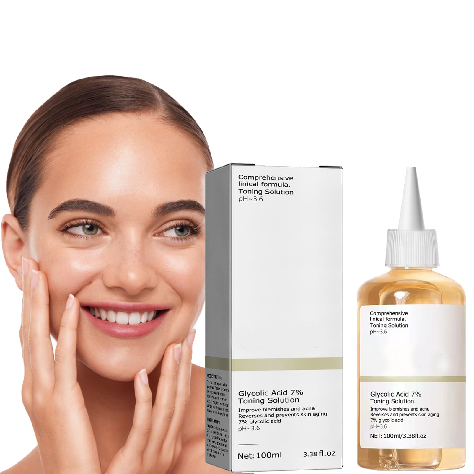 Glycolic Acid 7% Toning Solution,Hydrating Toner for Face,Toner for Acne Prone Skin,Glycolic Acid Skin Toner,Smoothing Face Toner for Dry Skin,Reduce Redness,Facial Moisturizer-Repair Damage Skin