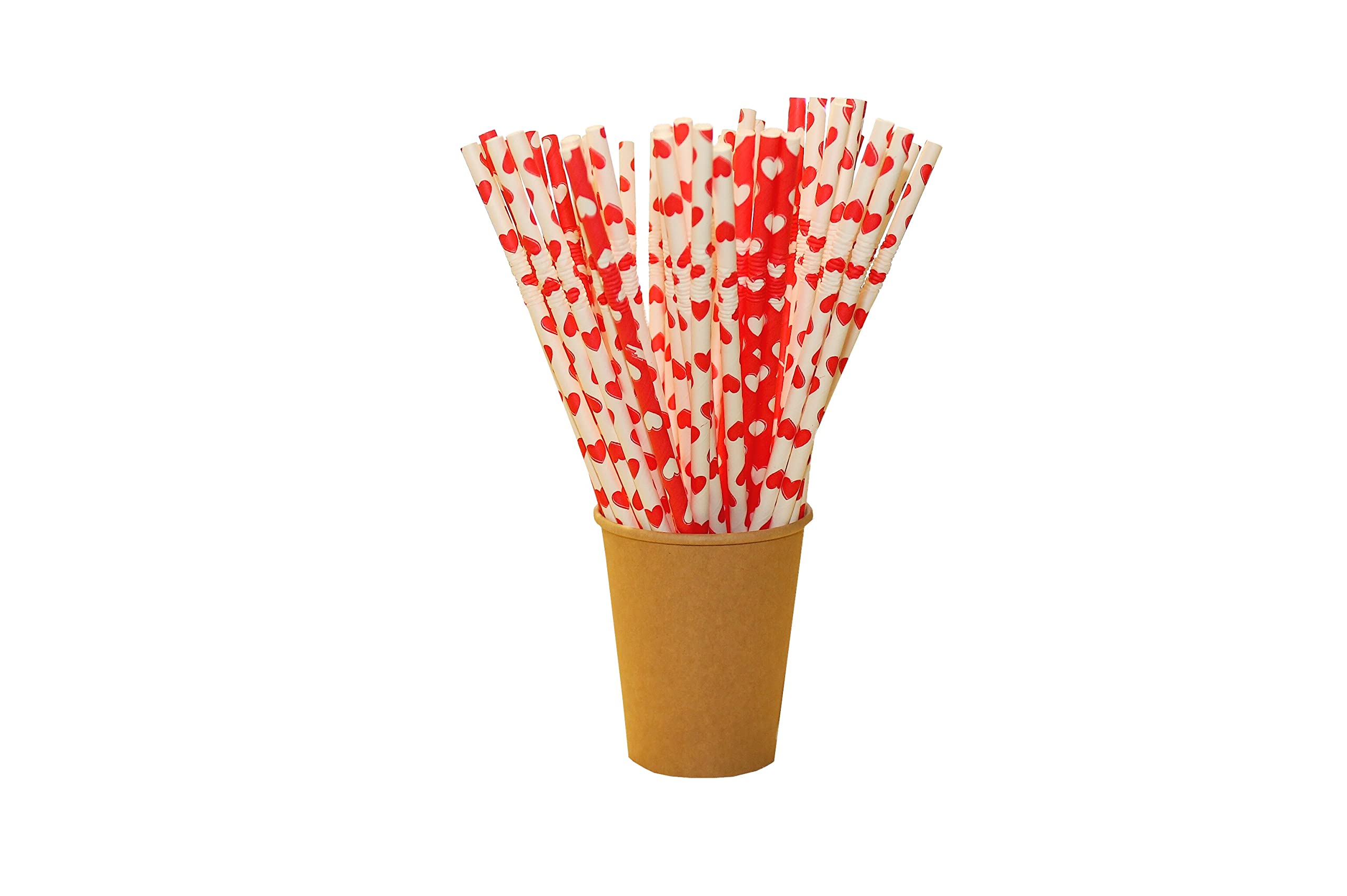 Cannucce di carta usa e getta con nodo "cuori" rosso bianco – 24 cm (1000 pezzi)