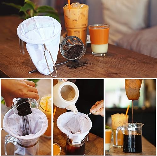 Miniatura 5 de Filtro de té de estilo tailandés tradicional de acero inoxidable, tamaño 3 pulgadas (pequeño, blanco)