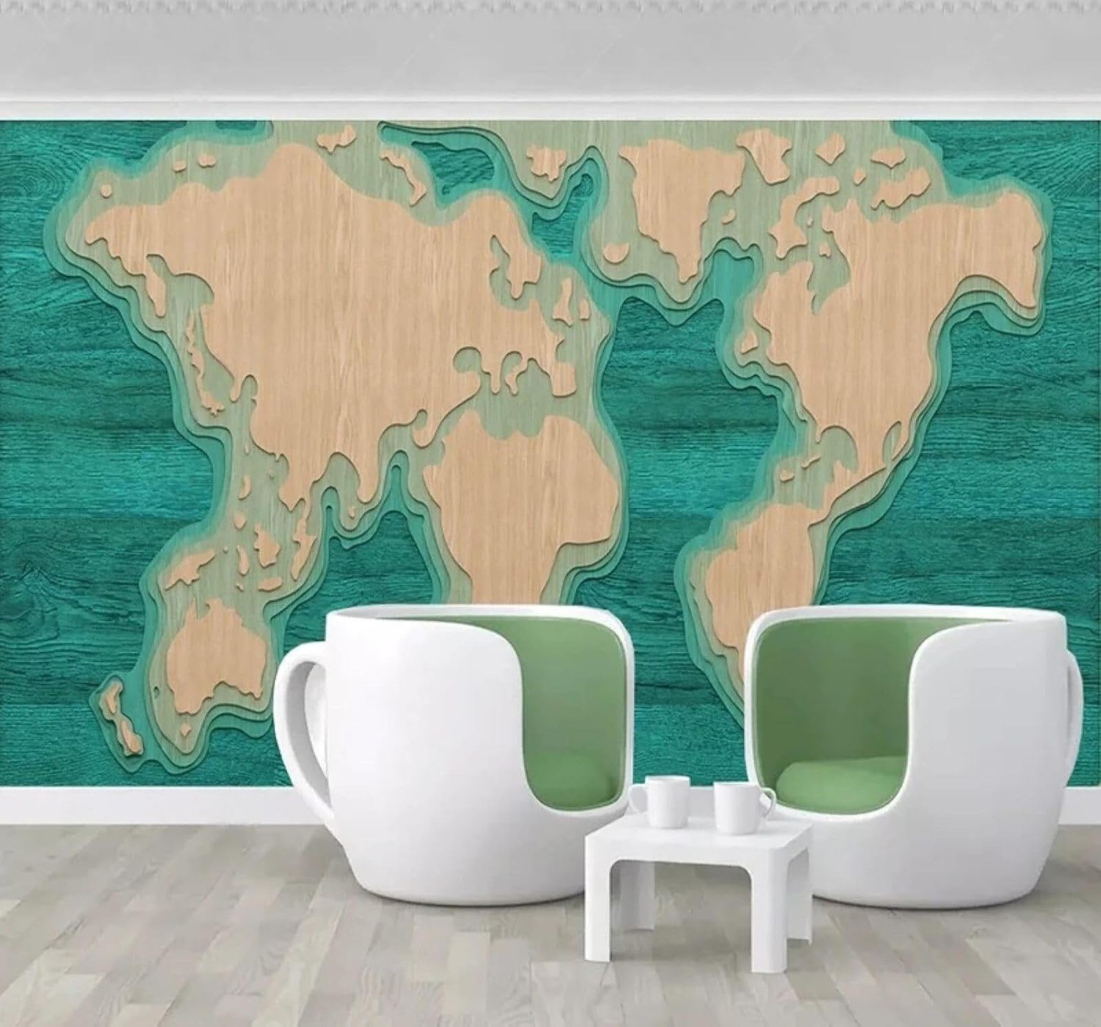 XLMING Abstract Blue Geometric Woodgrain Unique 3D Wallpaper Luxury Home Dining Decor Paste Sofa Living Room The Wall for Bedroom Mural-150cm×105cm