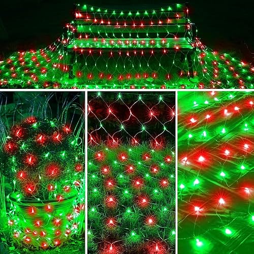 Miniatura 7 de 198 luces de red LED de 9.8 pies x 6.6 pies enchufables, 8 modos de iluminación de malla conectables, luces de red de Navidad impermeables al aire