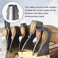 Vista 5 de PAGOW Paquete de 7 cuñas de mango redondo de seguridad, juego de cuña con mango cónico para hacha de martillo