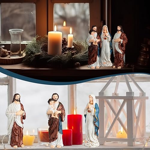 Miniatura 4 de Soaoo 3 estatuas sagradas de Navidad con San José, niño Jesús, estatuas de María para regalo religioso, adorno de Navidad, decoración de regalo