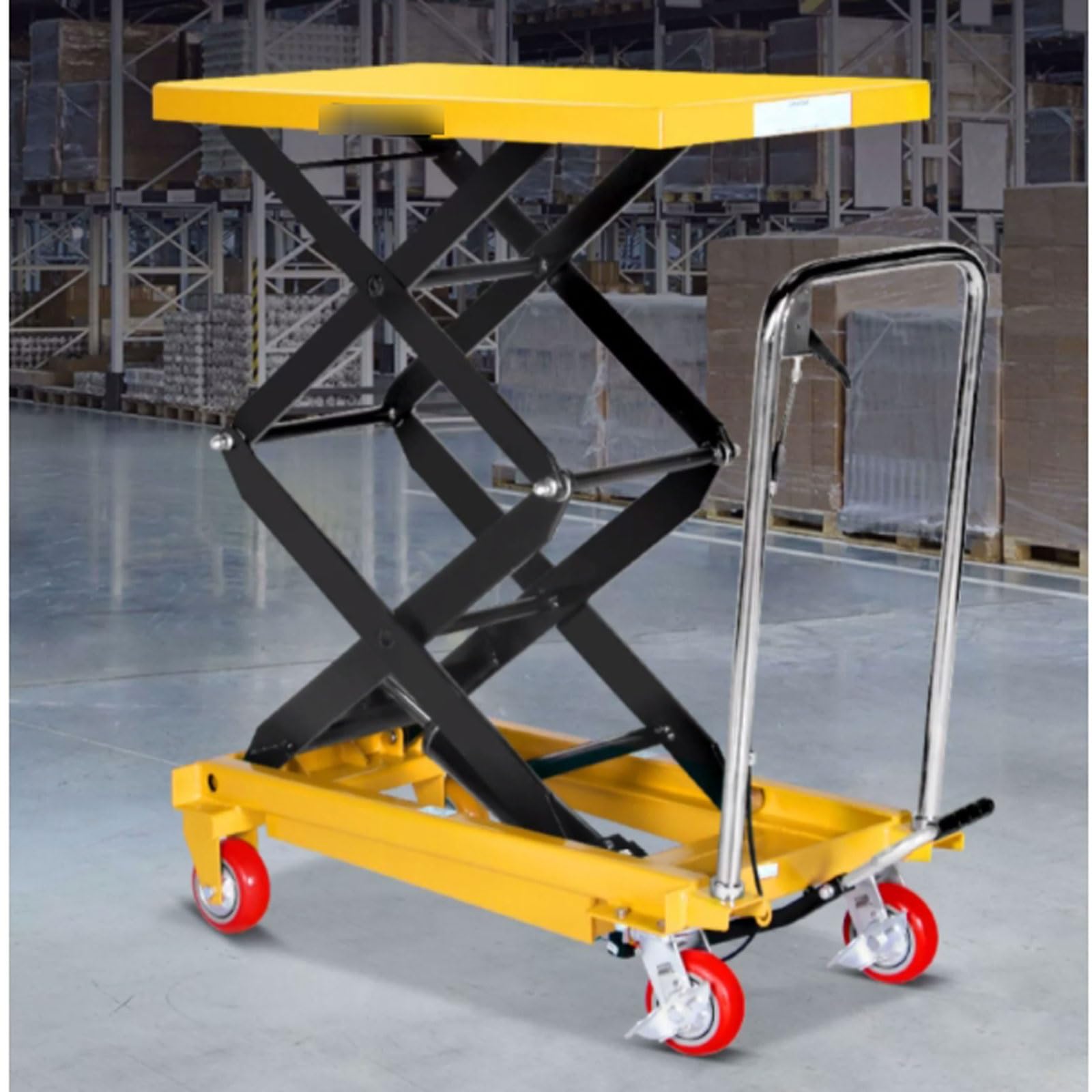 Heavy Du Elektrischer hydraulischer Hubwagen, Le Hebetisch, Einzel-/Doppelscheren-Design, 0,7–1,5 m höhenverstellbar, ideal für Lager und Worhop