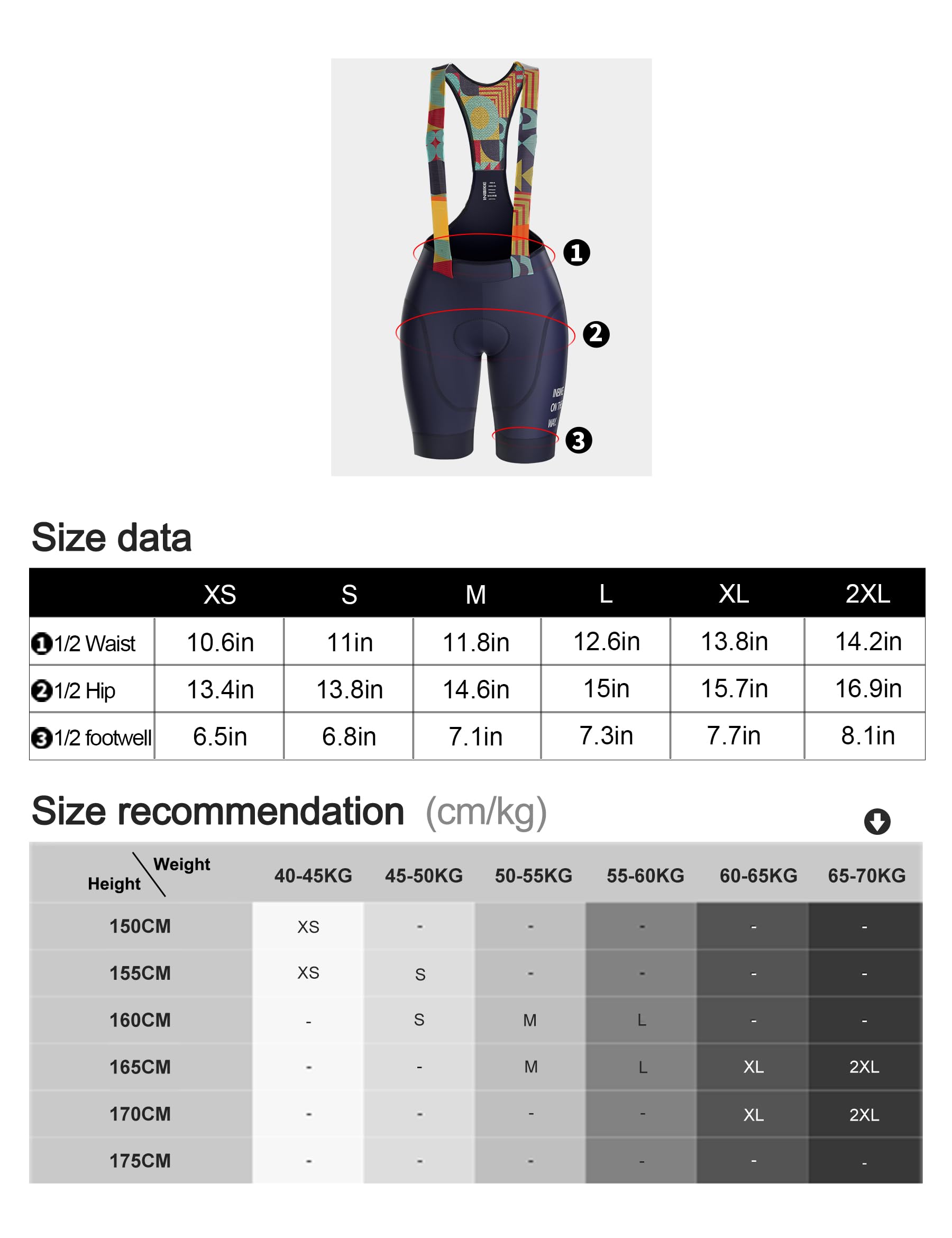 INBIKE Cuissard de cyclisme à bretelles pour femme avec rembourrage en éponge 3D haute densité respirant