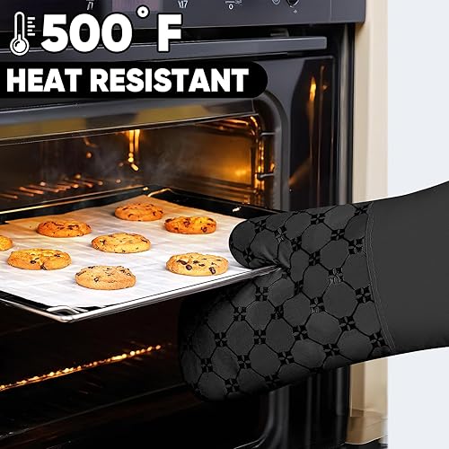 Miniatura 4 de Juego de 12 manoplas de cocina con soportes para ollas, juego de 12 paños de cocina, guantes de horno, almohadillas resistentes al calor a 500