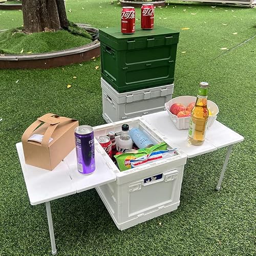 E-Z Foldable Storage Bins - Multifunctional Containers Collapsible Space Saving Expendable Camping Dining Table Lightweight #TOP1