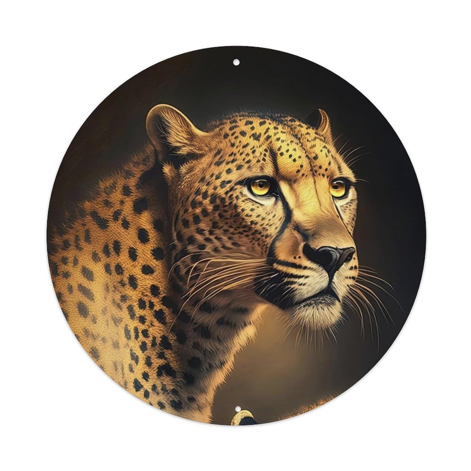 Animal Two Leopards Metal Tin Sign