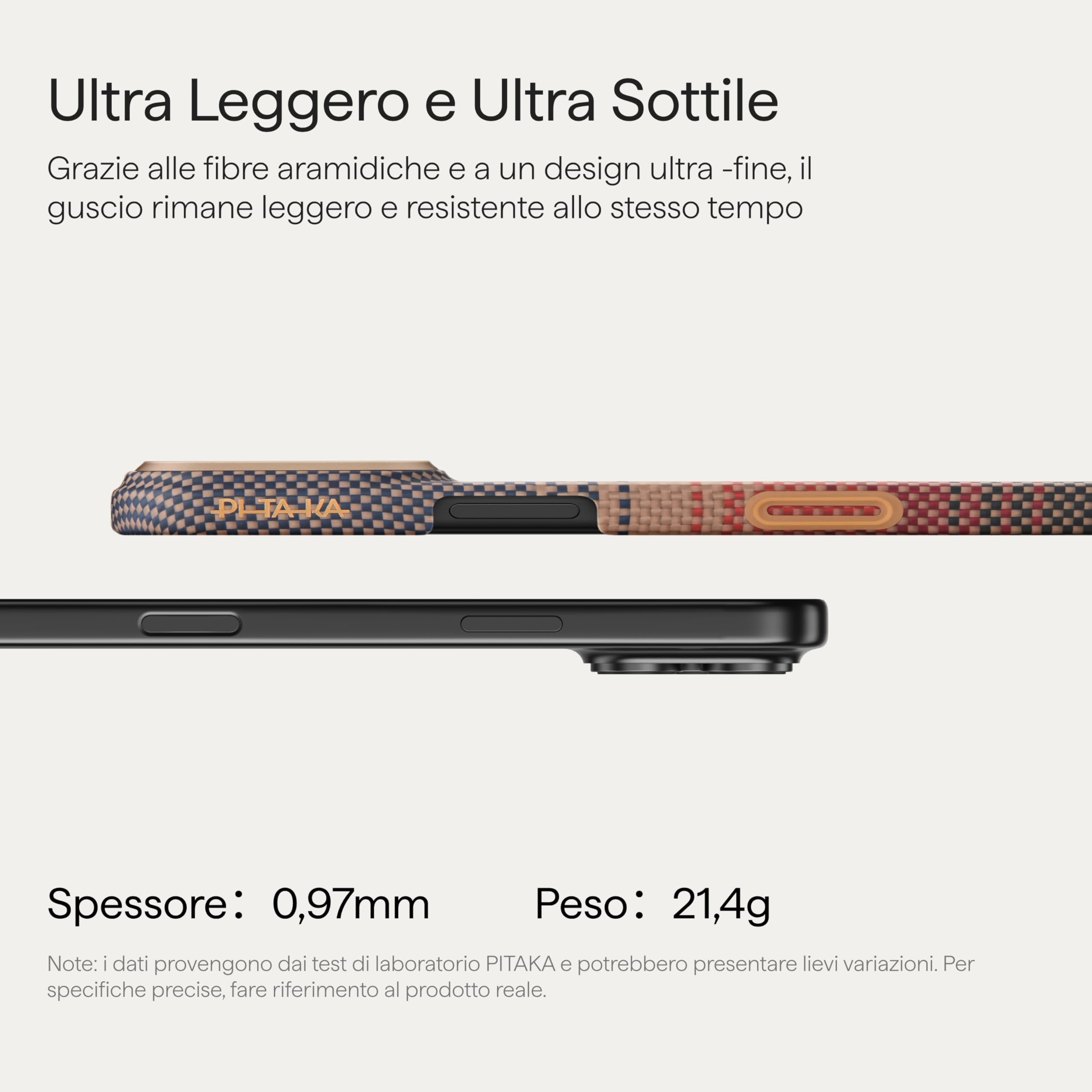 pitaka Custodia Magnetica per iPhone 17 Pro Max in Fibra Aramidica di Qualità Aeronautica con Pulsante PitaTap per Fotocamera Cover Compatibile con Magsafe Sottile e Leggera [ultra Sottile] Sunset