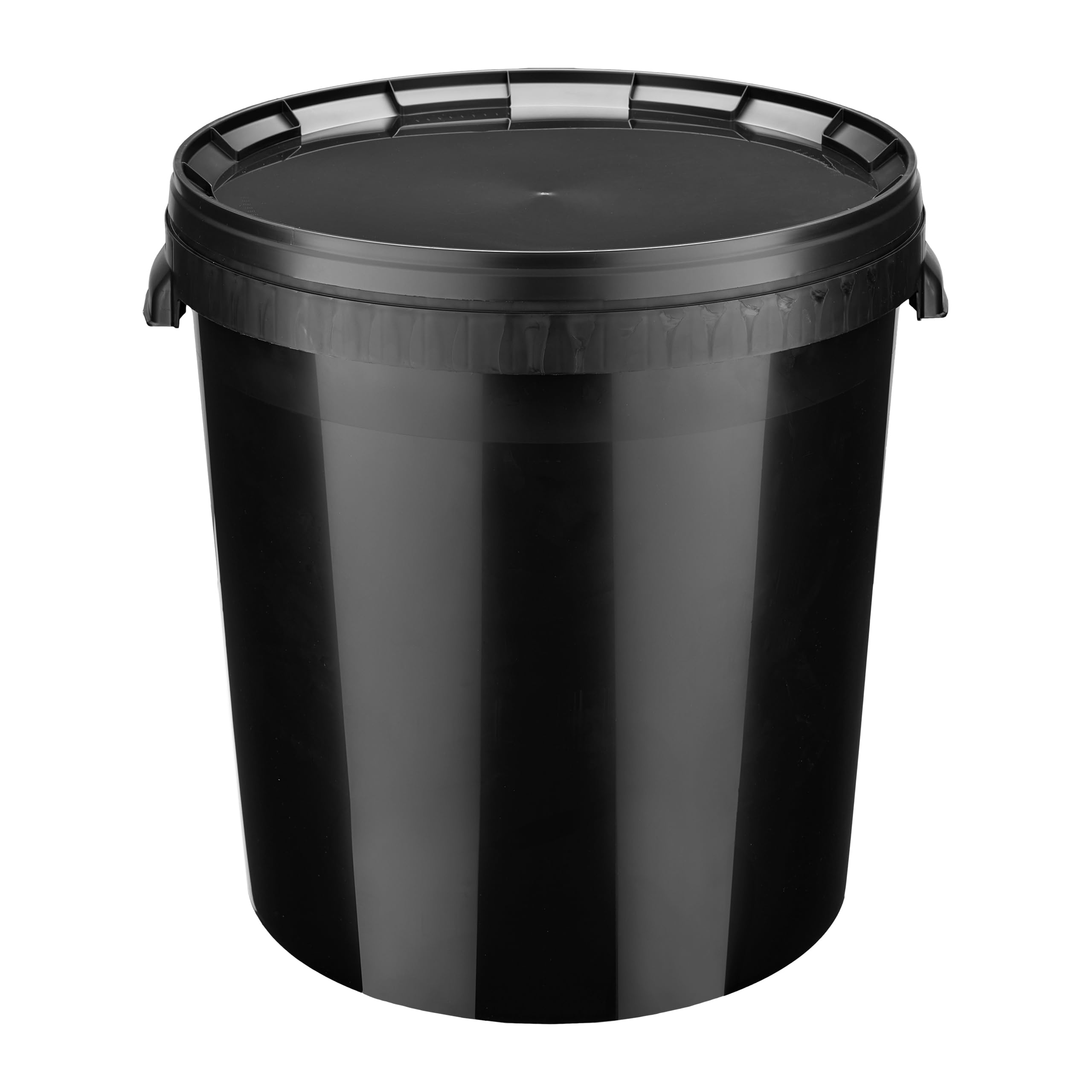 Garronda Cubos con Tapa 30L Pack de 20 para Alimentos GD-0117 Negro | Cubo resistente con tapa para almacenar productos alimenticios y químicos; práctico para hogar, industria, taller y almacén