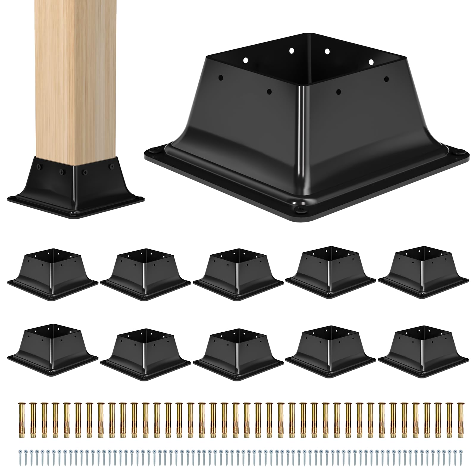 Photo 1 of Vlaeng 4x4 Metal Post Base Kit