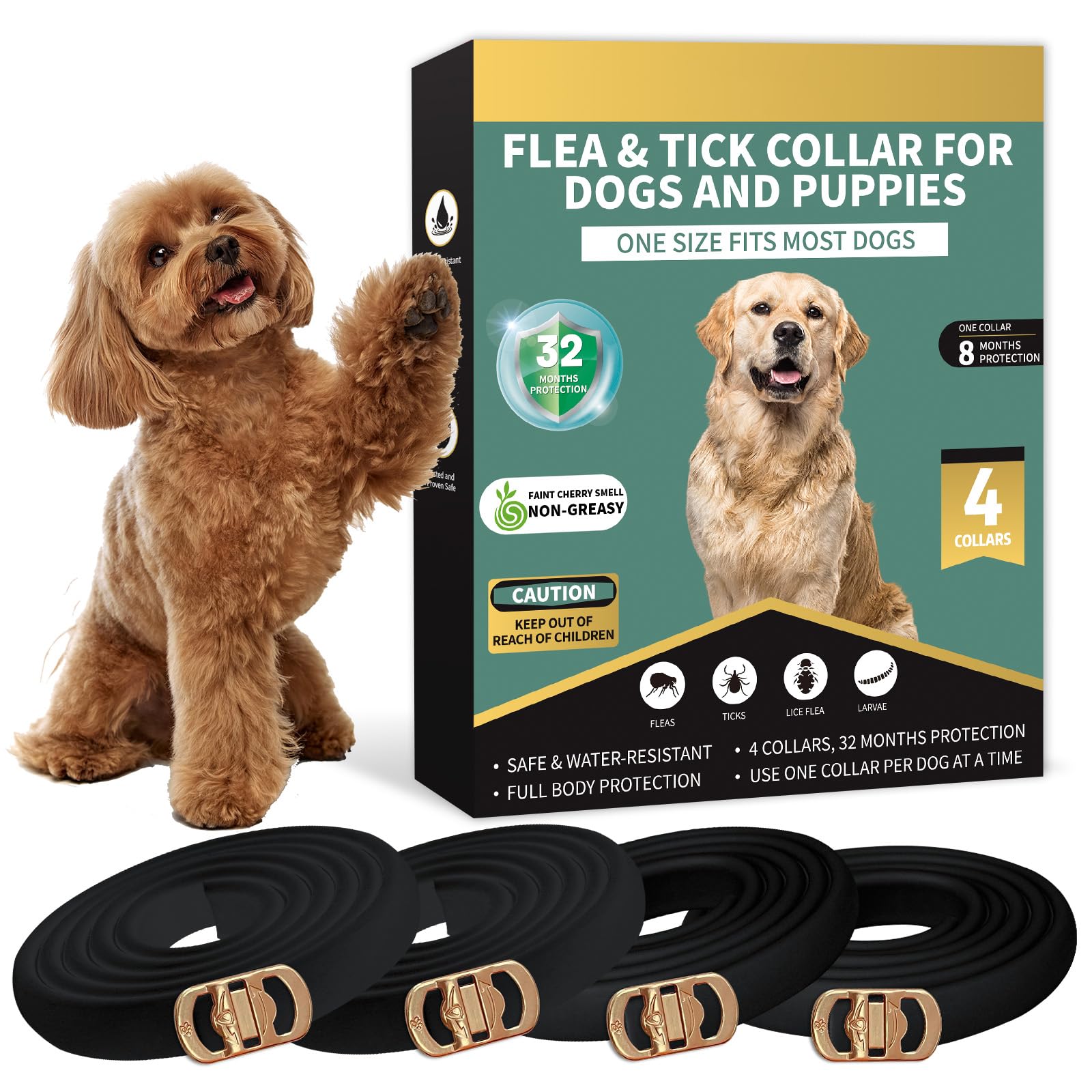 Puyrzoe 4 PCS Flea and Tick Collar for Dogs